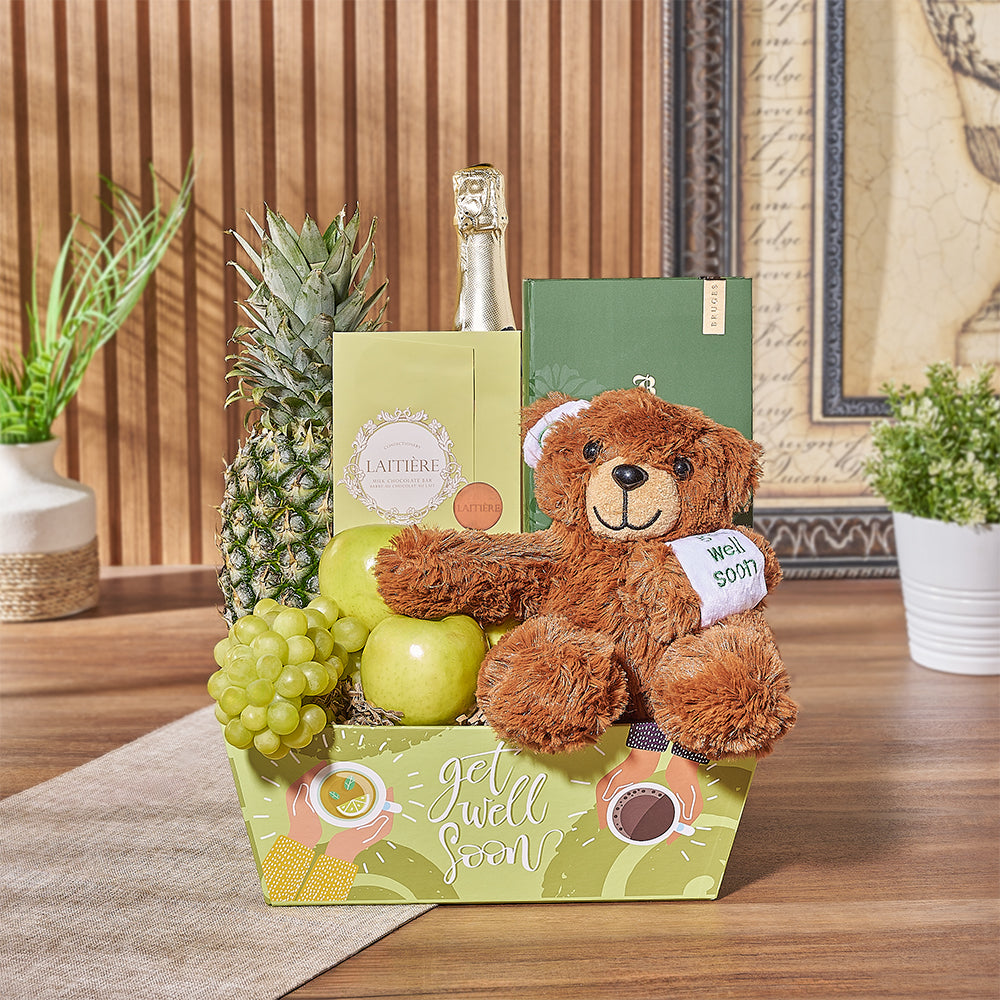 With our Fruity Wonder Get Well Champagne Set from New York City Baskets - New York City delivery