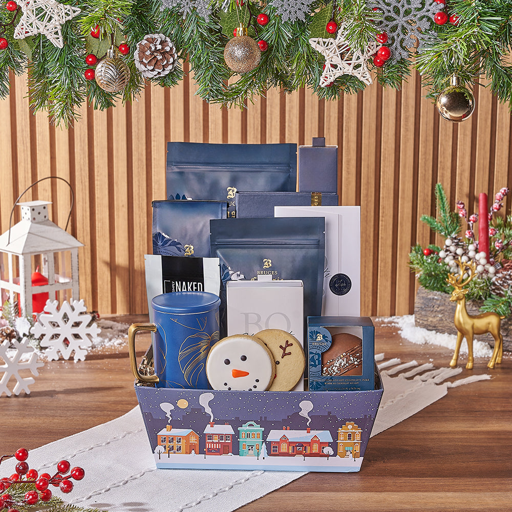 Coffee and Chocolate Christmas Basket – how the gift is presented