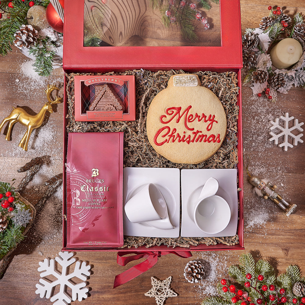 Festive Coffee and Chocolate Box – how the gift is presented