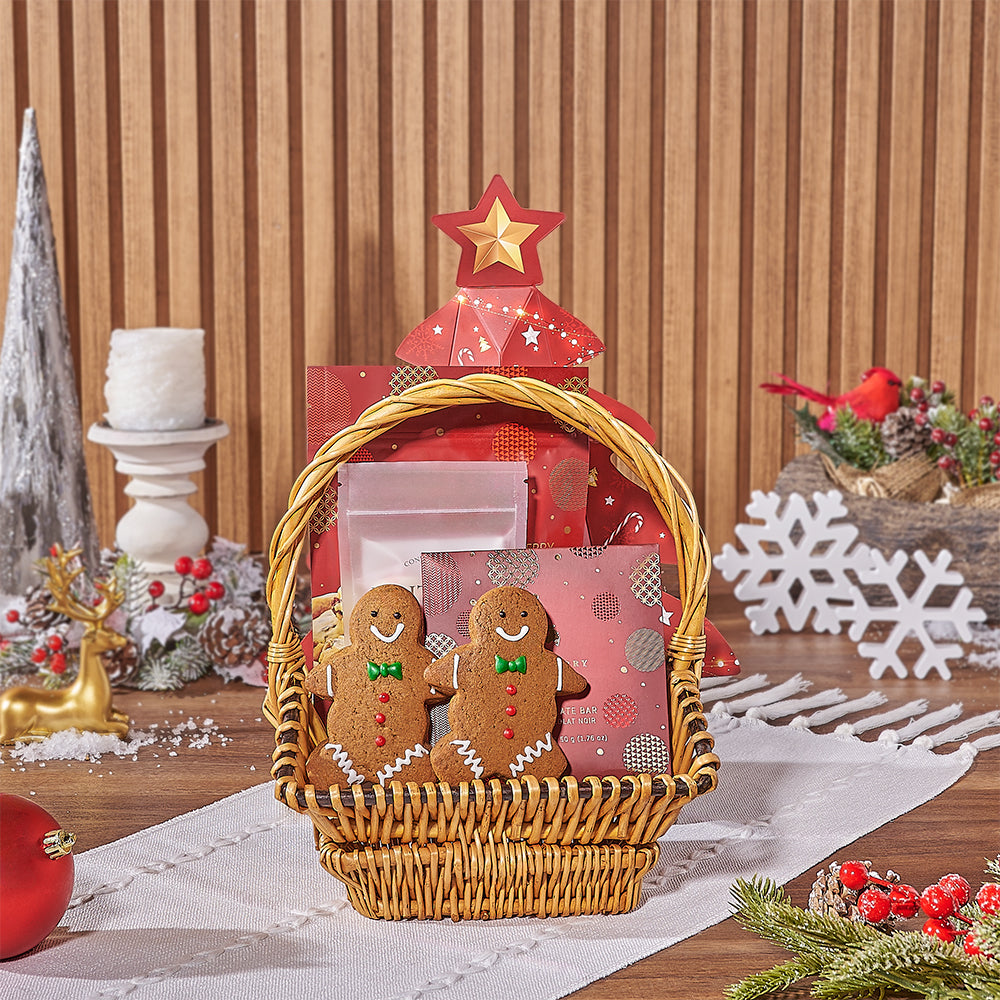 Chocolate and Cookies Christmas Basket – how the gift is presented