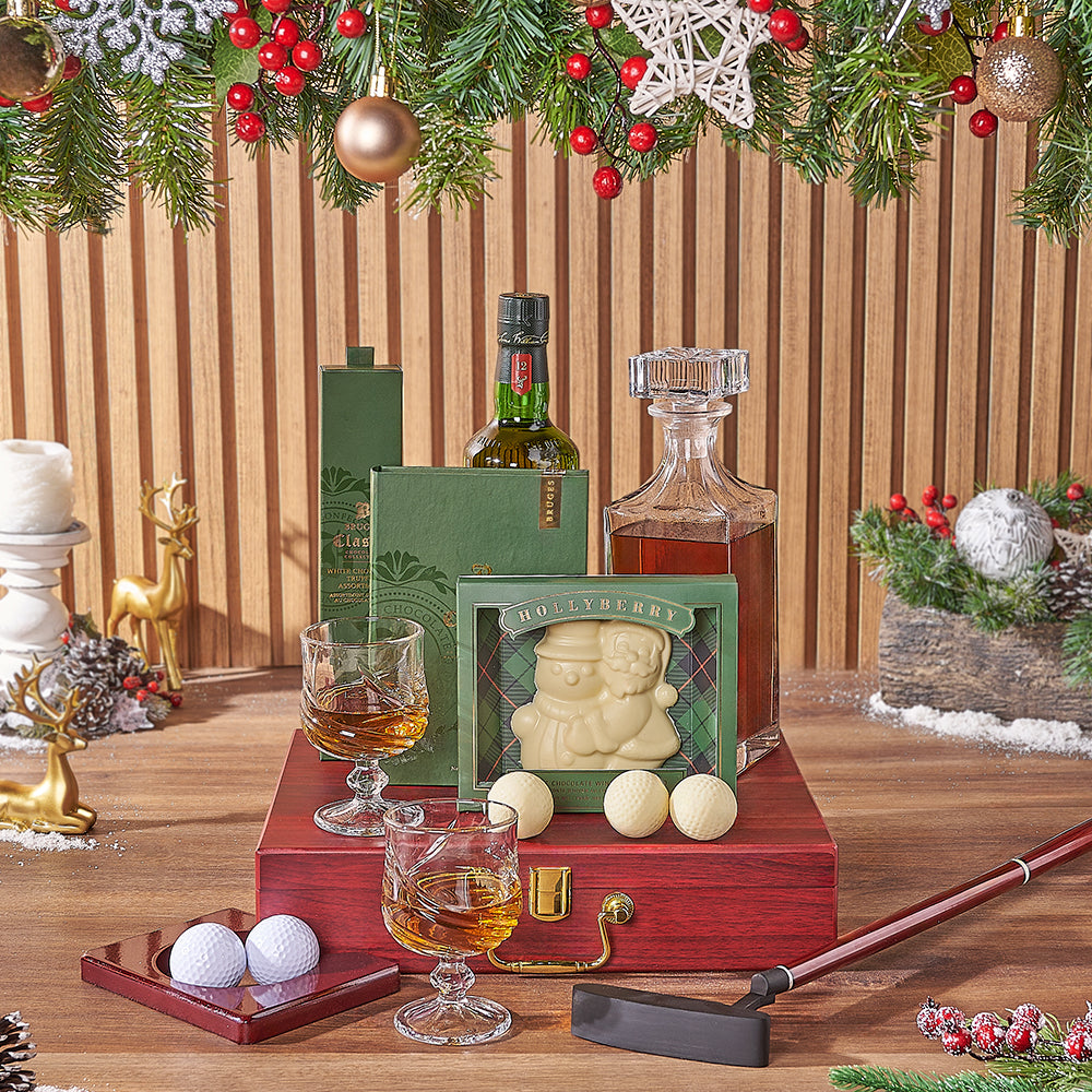 Whiskey Liquor Gift with Golf Putter – how the gift is presented