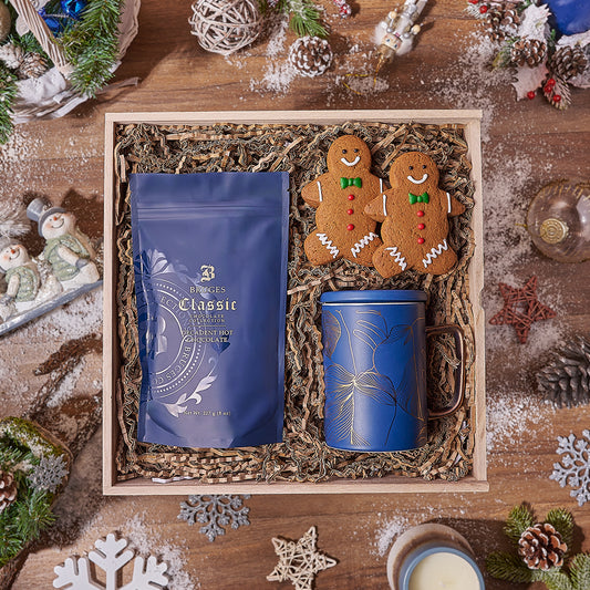 Holiday Hot Chocolate & Treats Basket, hot chocolate gift, hot chocolate, cookie gift, cookie, christmas gift, christmas, New York City delivery
