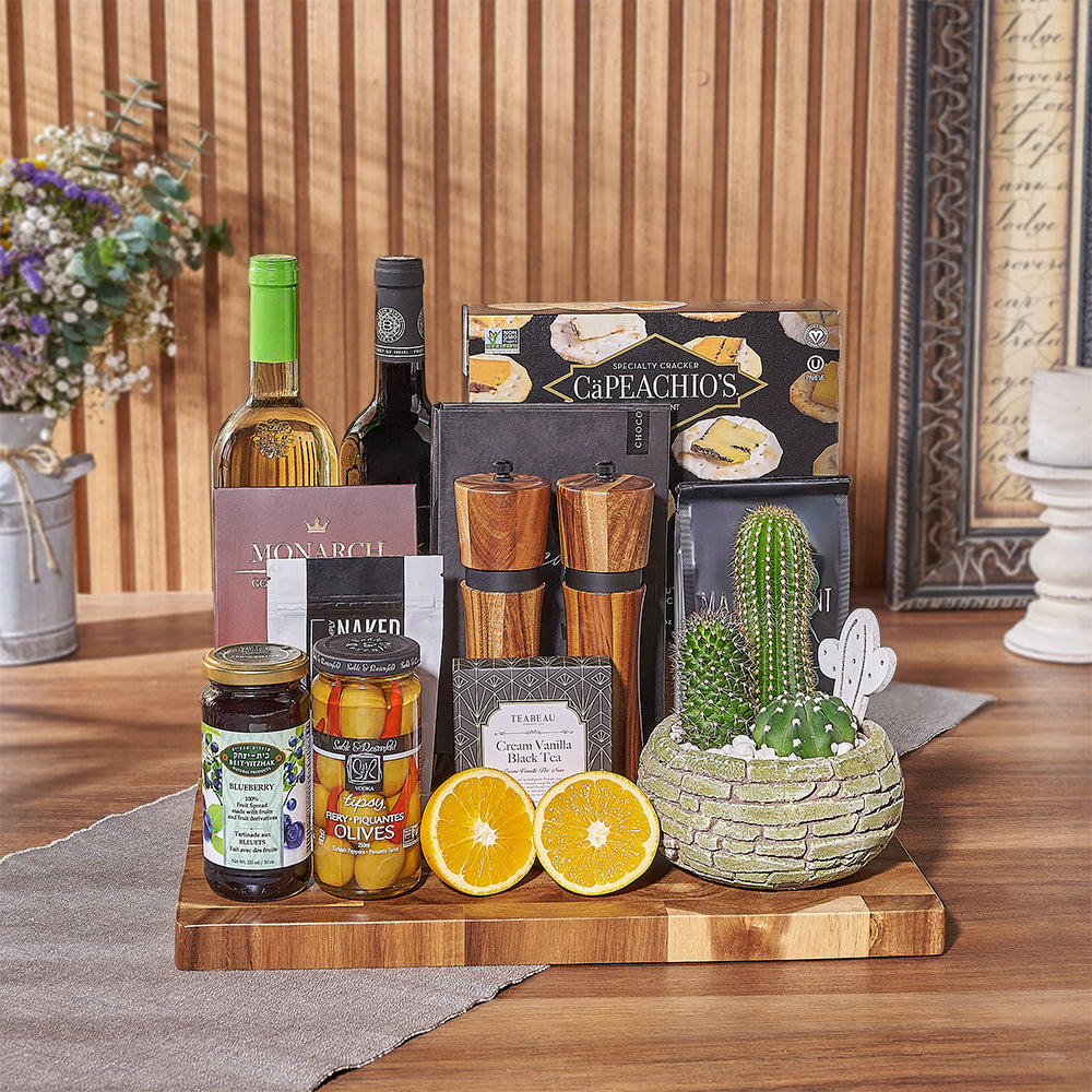 Brick Planter Kosher Wine Basket – how the gift is presented