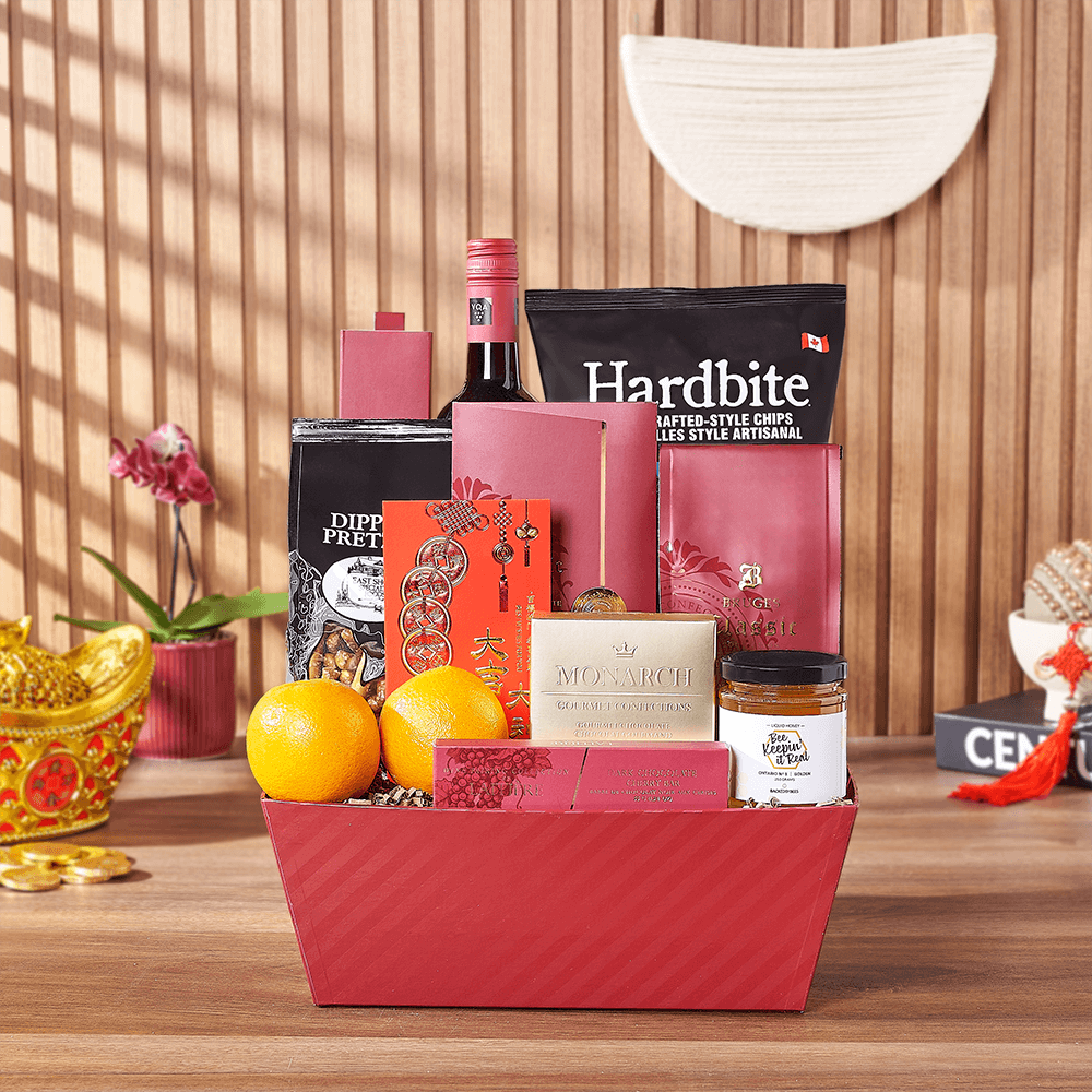 Lucky Wine & Snack Gift Set, wine gift, wine, chinese new year gift, chinese new year, lunar new year gift, lunar new year, New York City delivery