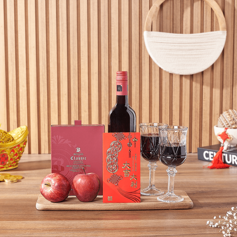 Lunar New Year Wine & Chocolate Gift, wine gift, wine, chinese new year gift, chinese new year, lunar new year gift, lunar new year, New York City delivery