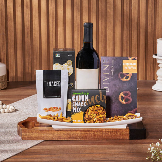 Salty Snack & Wine Gift Set, wine gift, wine, snack gift, snack, nuts gift, nuts, New York City delivery
