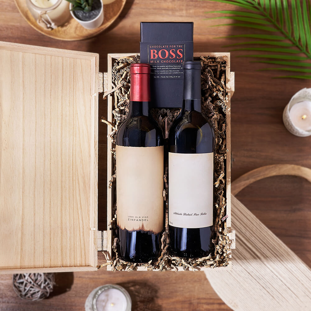Wine Pairing Gift Crate – how the gift is presented