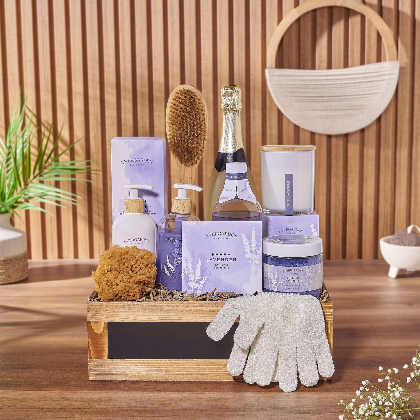 Revel in a refreshing spa experience with the Deluxe Lavender & Champagne Spa Gift Set from New York City Baskets - New York City delivery