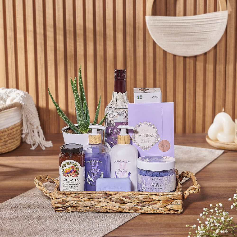 Lavender Spring Spa Gift Set from New York City Baskets is an exquisite gift for anyone looking to relax in style - New York City Delivery