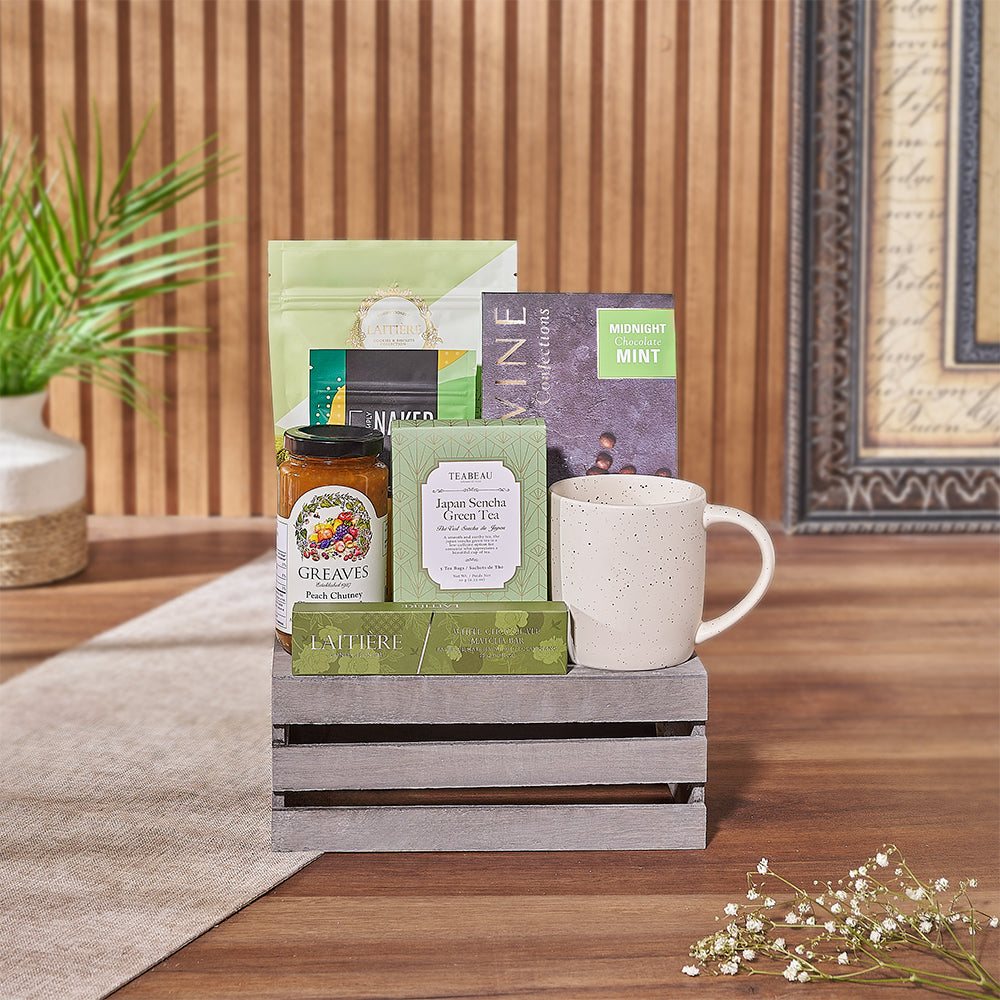 Elevate your teatime experience with the Snacks for Teatime Gift Crate, New York City delivery 