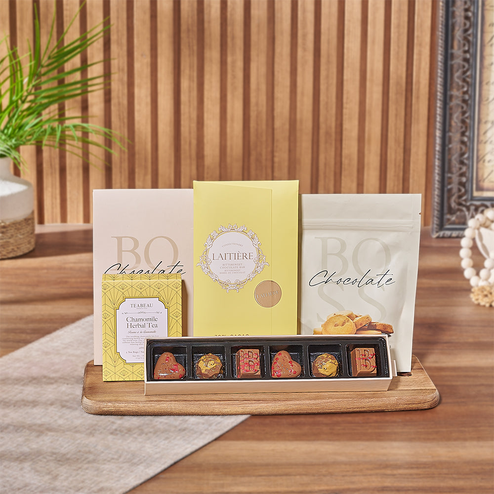 Tea and Chocolate Truffle Box – how the gift is presented