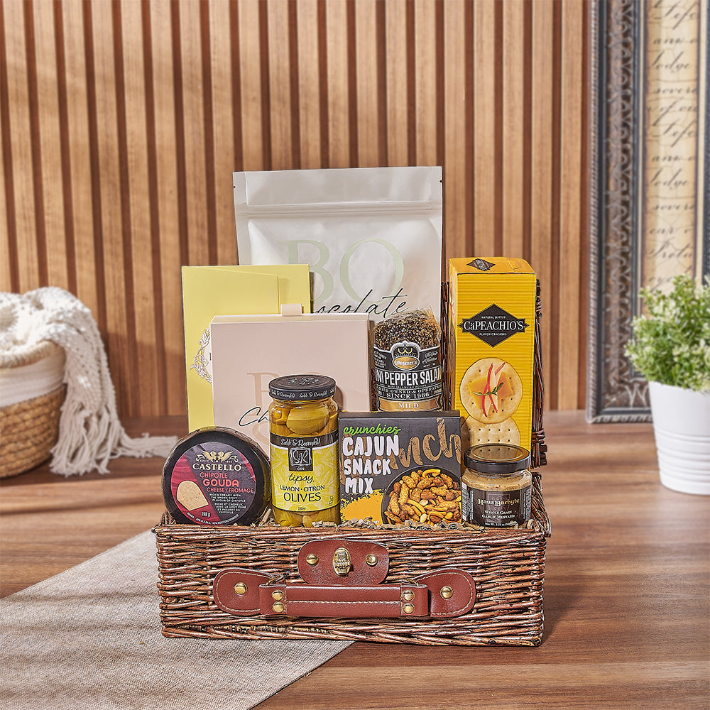 All The Good Stuff' Gift Basket! Packed with delectable treats, it's the perfect present for friends and family alike - New York City Delivery