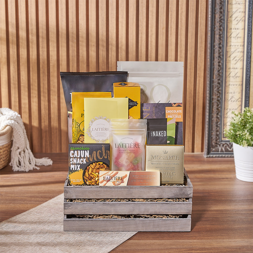 Experience an indulgent delight with our A Bountiful Snack Crate - New York City Delivery