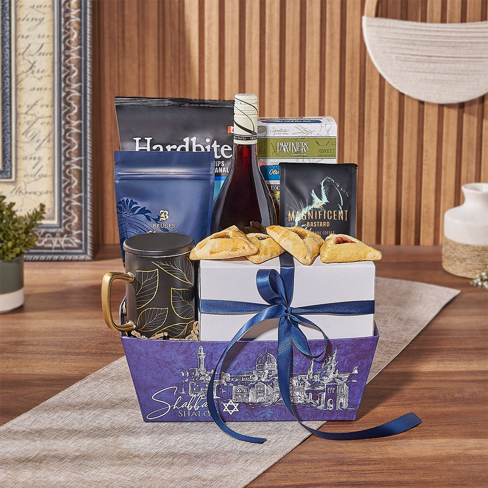 Joyous Purim Treat & Wine Gift Basket