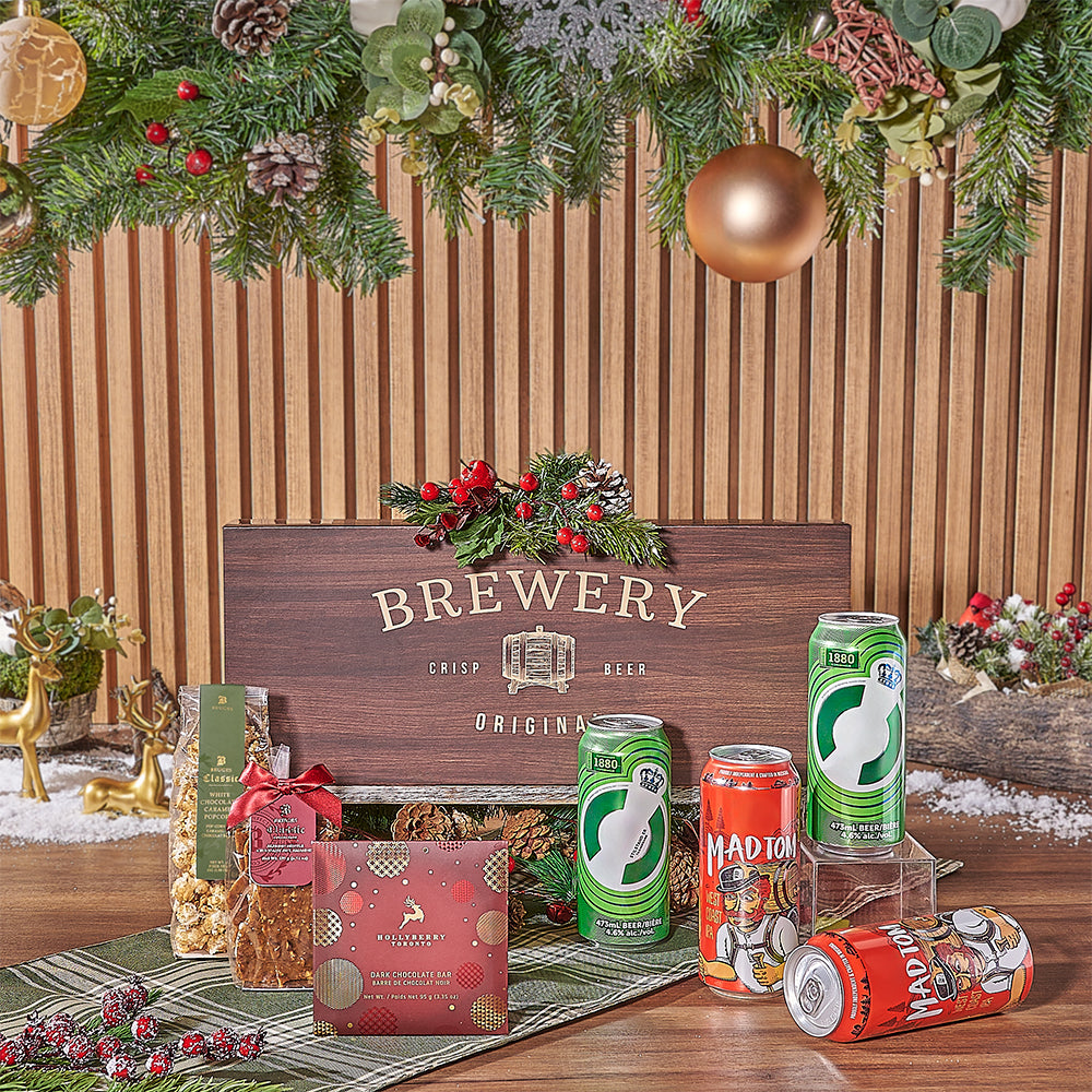 A Beer with Santa Gift Basket, beer gift, beer, christmas gift, christmas, chocolate gift, chocolate, New York delivery