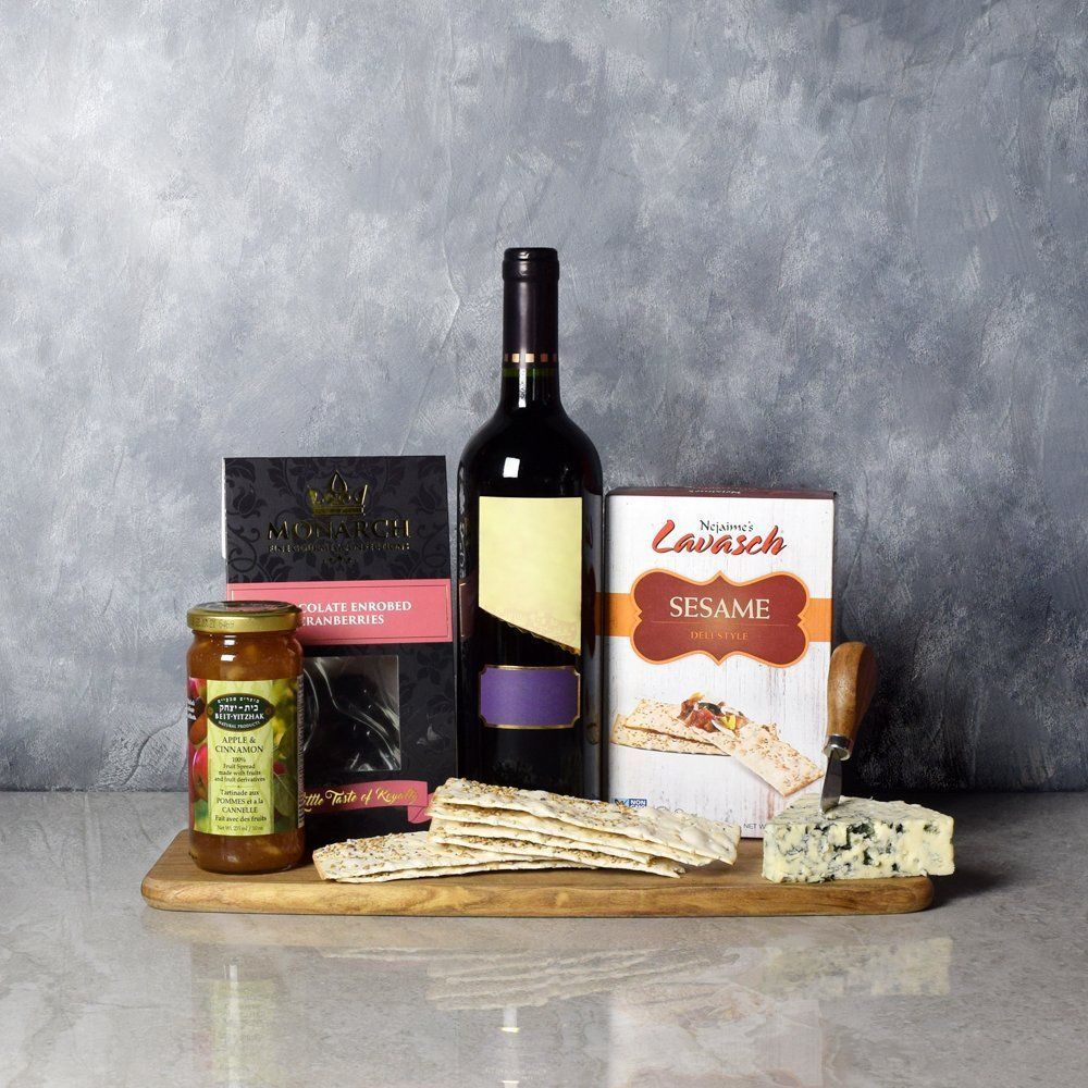 Autumn Red Cheese & Wine Basket - New York City Baskets - New York City Baskets Delivery