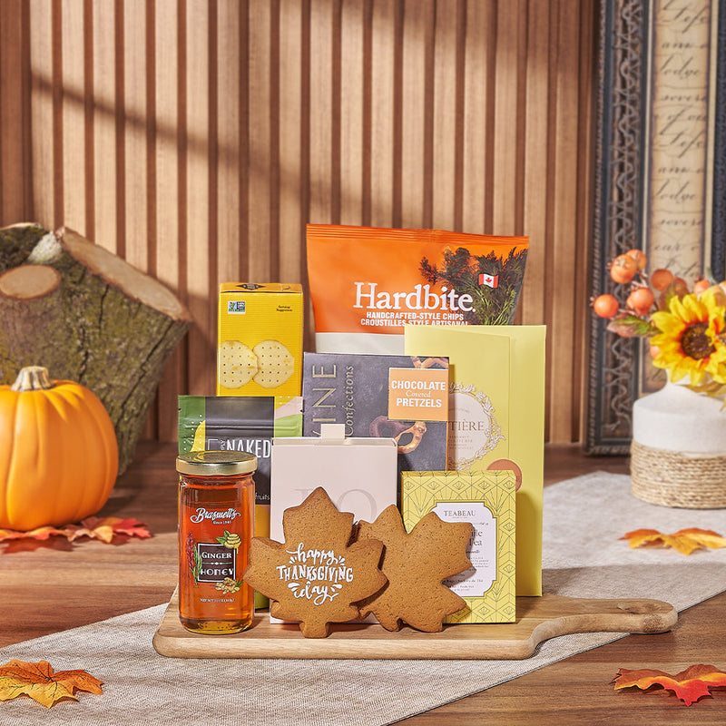 Autumnal Goodies Thanksgiving Gift Board, thanksgiving gift, thanksgiving, tea gift, tea, chocolate gift, chocolate, cookie gift, cookie, New York delivery