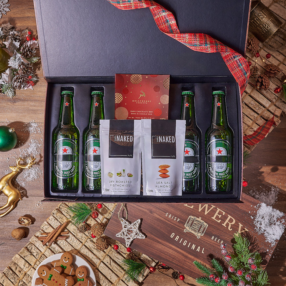 The Holiday Cheers Beer Gift Box, beer gift, beer, christmas gift, christmas, nuts gift, nuts, New York CIty delivery