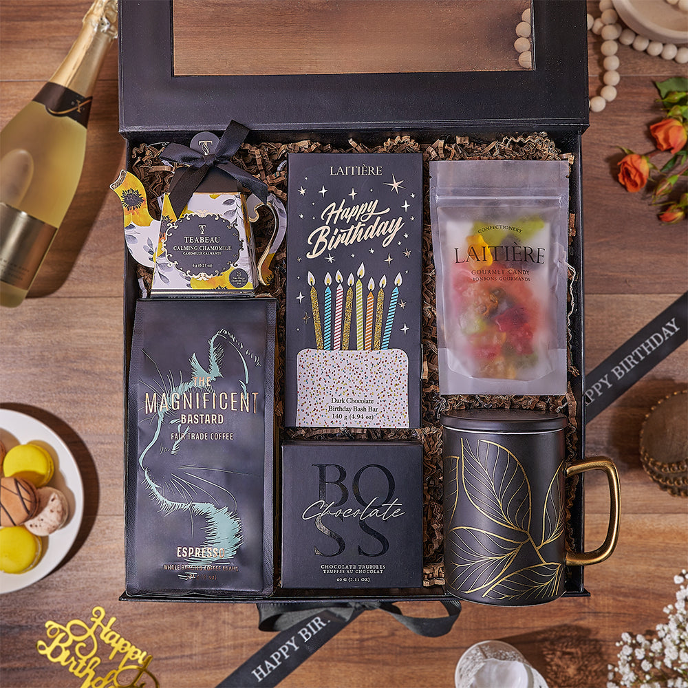 Birthday Comforts Coffee Gift Box, coffee gift, coffee, chocolate gift, chocolate, birthday gift, birthday, New York delivery