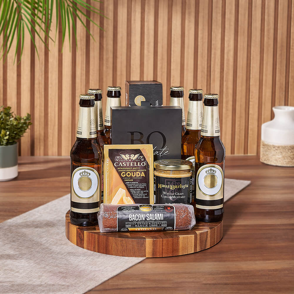 The Bold Beer &amp; Savory Snack Board, beer gift, beer, charcuterie gift, charcuterie, New York City delivery