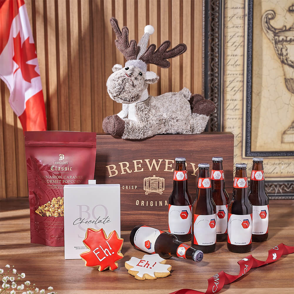 Canada Day Sweet Treat & Beer Gift, beer gift, beer, canada day gift, canada day, cookie gift, cookie, New York City delivery