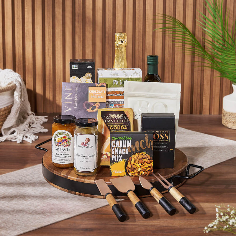 Champagne & Cheese Platter Gift Set, champagne gift, champagne, sparkling wine gift, sparkling wine, cheese board gift, cheese board, New York City delivery