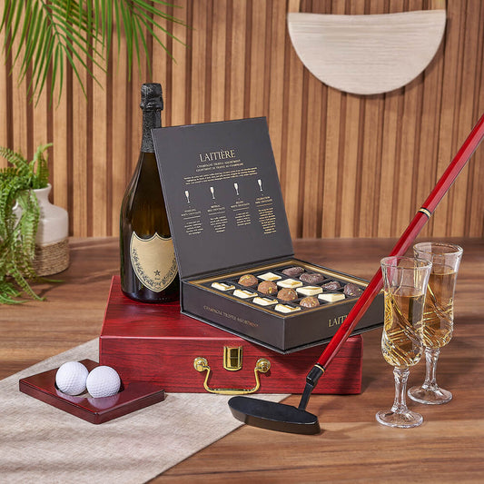 Champagne & Golf Practice Set, champagne gift, champagne, sparkling wine gift, sparkling wine, golf gift, golf, New York City delivery