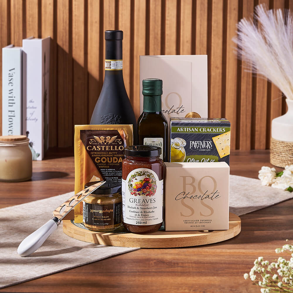 The Cheesemonger's Board, cheese gift, cheese, wine gift, wine, cheese board gift, cheese board, New York City delivery
