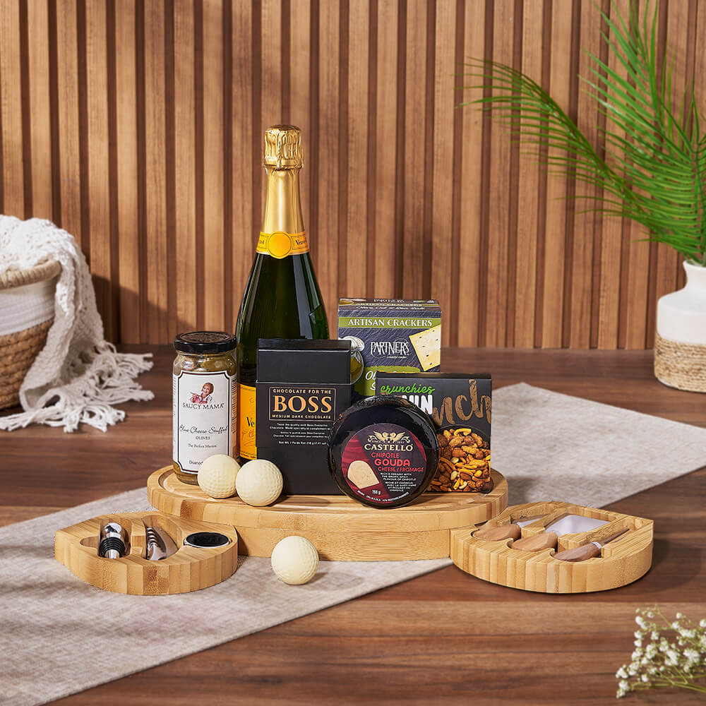 Cheese &amp; Champagne Celebration Gift Set, champagne gift, champagne, sparkling wine gift, sparkling wine, cheese board gift, cheese board, New York City delivery