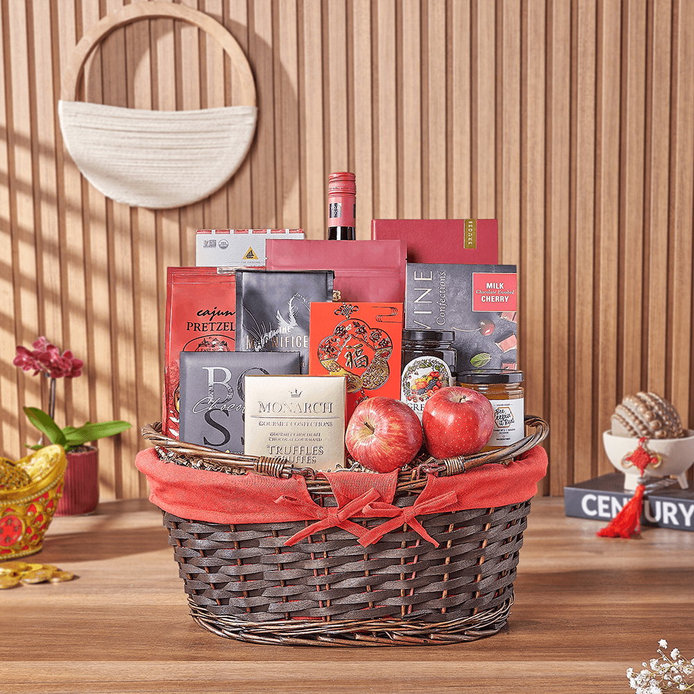 Fortune &amp; Prosperity Wine Feast Gift Basket, wine gift, wine, chinese new year gift, chinese new year, lunar new year gift, lunar new year, New York City delivery