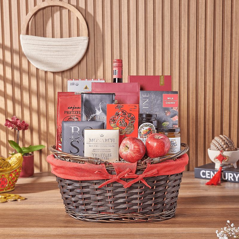 Fortune & Prosperity Wine Feast Gift Basket, wine gift, wine, chinese new year gift, chinese new year, lunar new year gift, lunar new year, New York City delivery