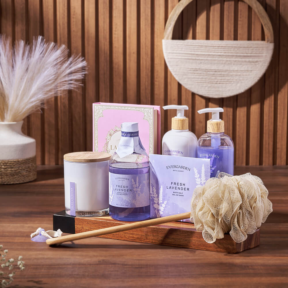 Chocolate & Lavender Luxe Spa Gift Board, spa gift, spa, bath & body gift, bath & body, chocolate gift, chocolate, New York City delivery