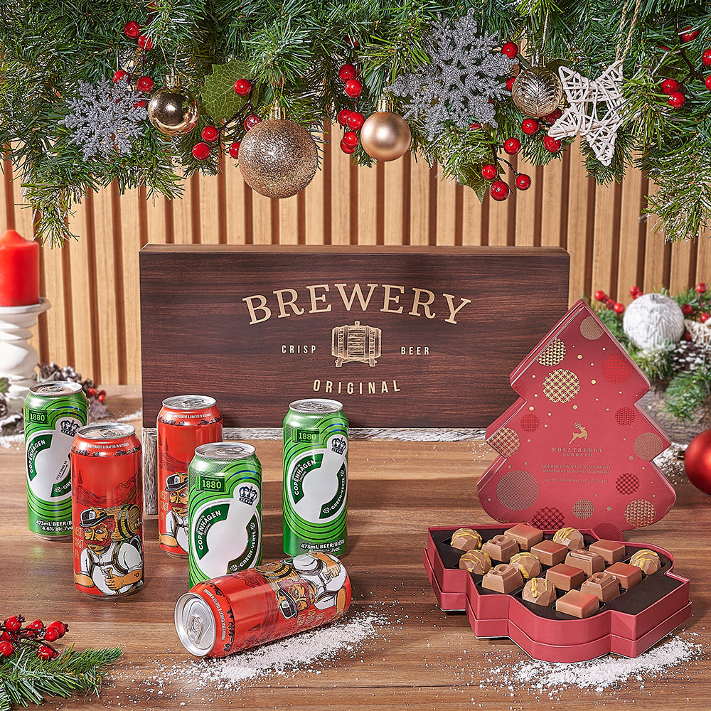 Christmas Brews &amp; Chocolate Delights Gift Set, christmas gift, christmas, beer gift, beer, craft beer gift, craft beer, New York delivery