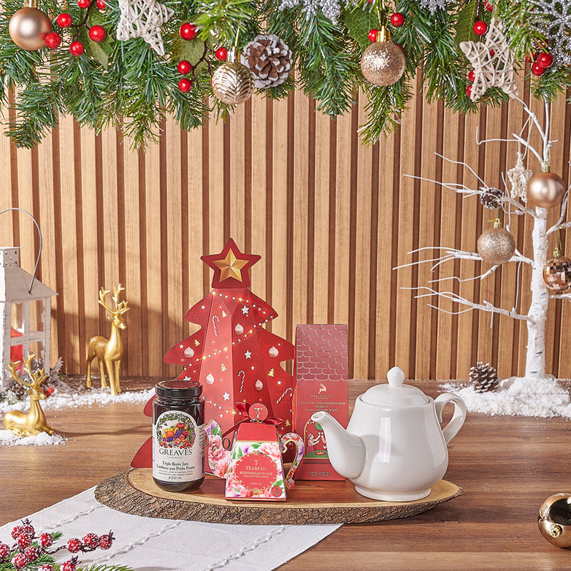 Christmas Hearth Tea & Confections Gift, christmas gift, christmas, chocolate gift, chocolate, New York City delivery