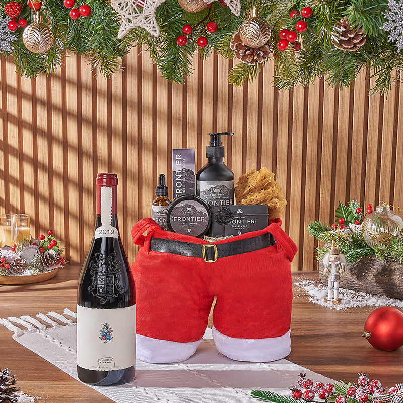Gentleman’s Holiday Essentials Wine Gift, wine gift, wine, spa gift, spa, men's spa gift, men's spa, Christmas gift, Christmas, New York City delivery