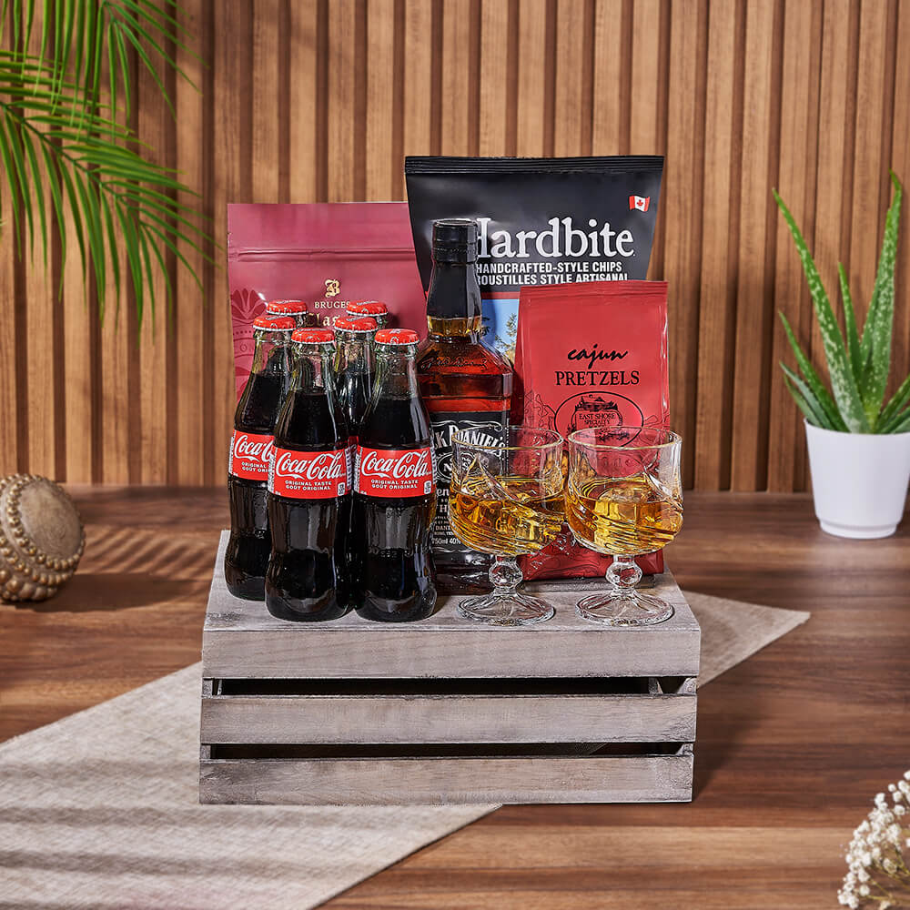 Classic Coke &amp; Liquor Leisure Gift Crate, liquor gift, liquor, soda gift, soda, New York City delivery