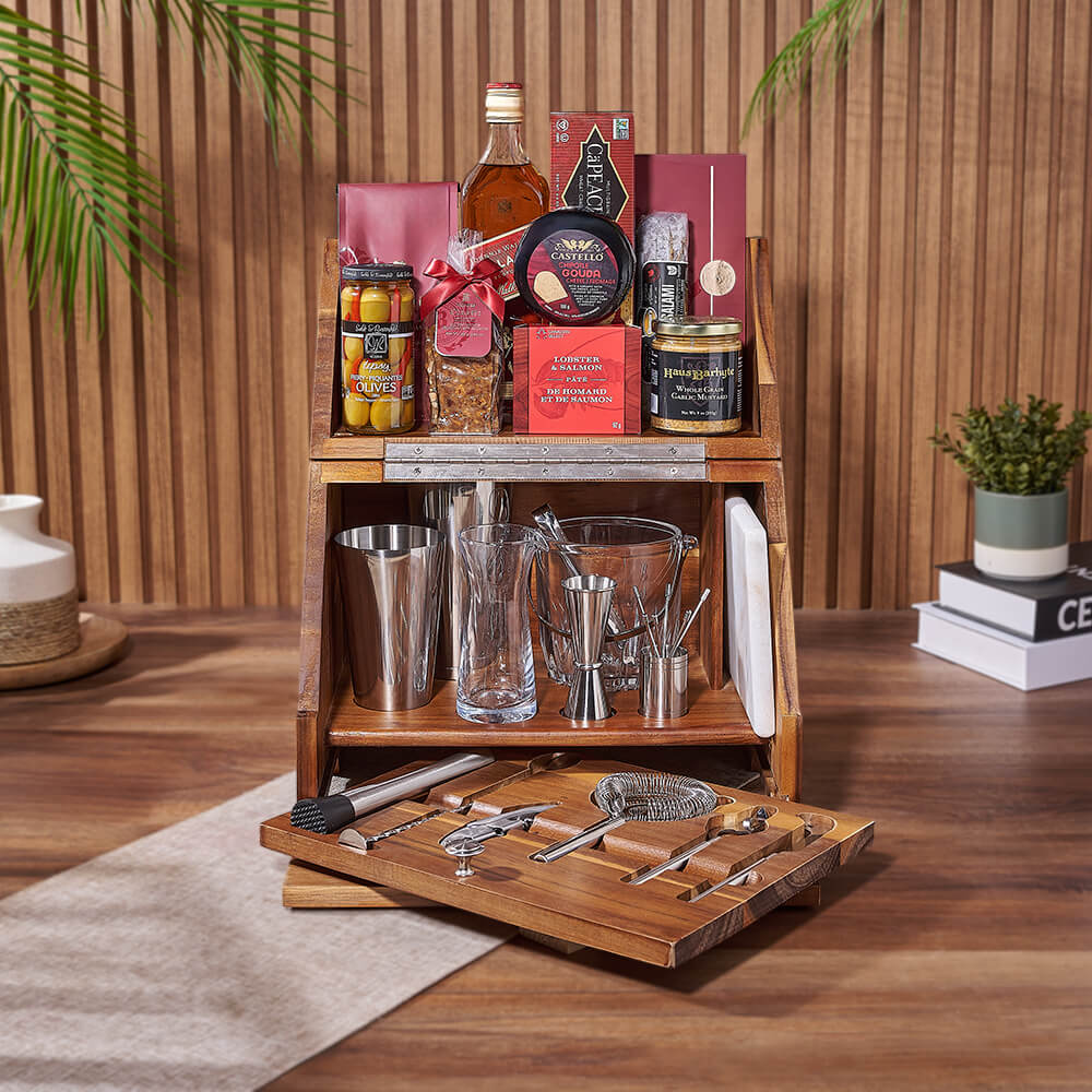Complete Bar &amp; Snack Set, liquor gift, liquor, bar set gift, bar set, seafood gift, seafood, New York City delivery