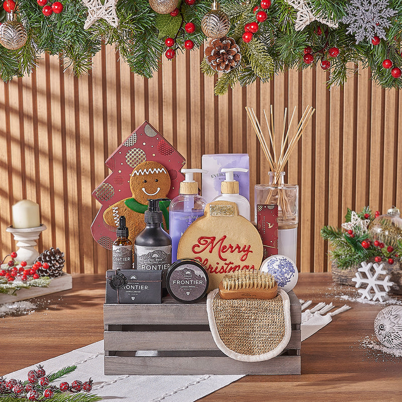 Deluxe Holiday Spa & Treats Gift Crate, Christmas gift, Christmas, spa gift, spa, chocolate gift, chocolate, New York City delivery
