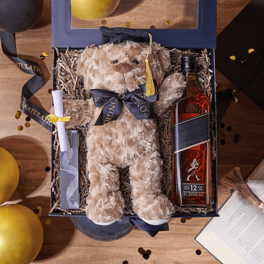 Congratulations Grad Liquor Box, liquor gift, liquor, chocolate gift, chocolate, graduation gift, graduation, New York delivery