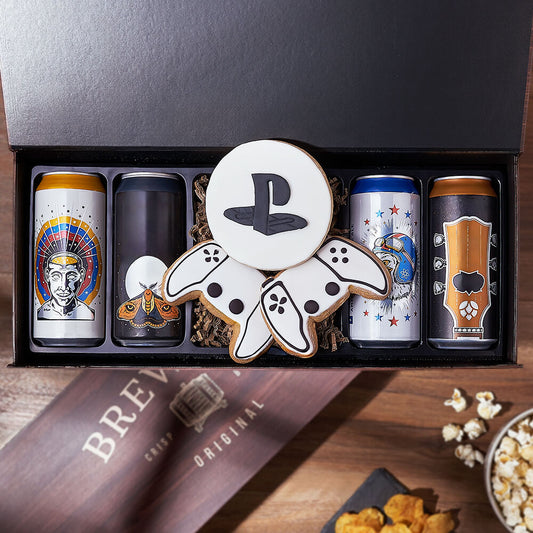 Craft Brew & Gaming Gift Set, beer gift, beer, gaming gift, gaming, cookie gift, cookie, New York City delivery