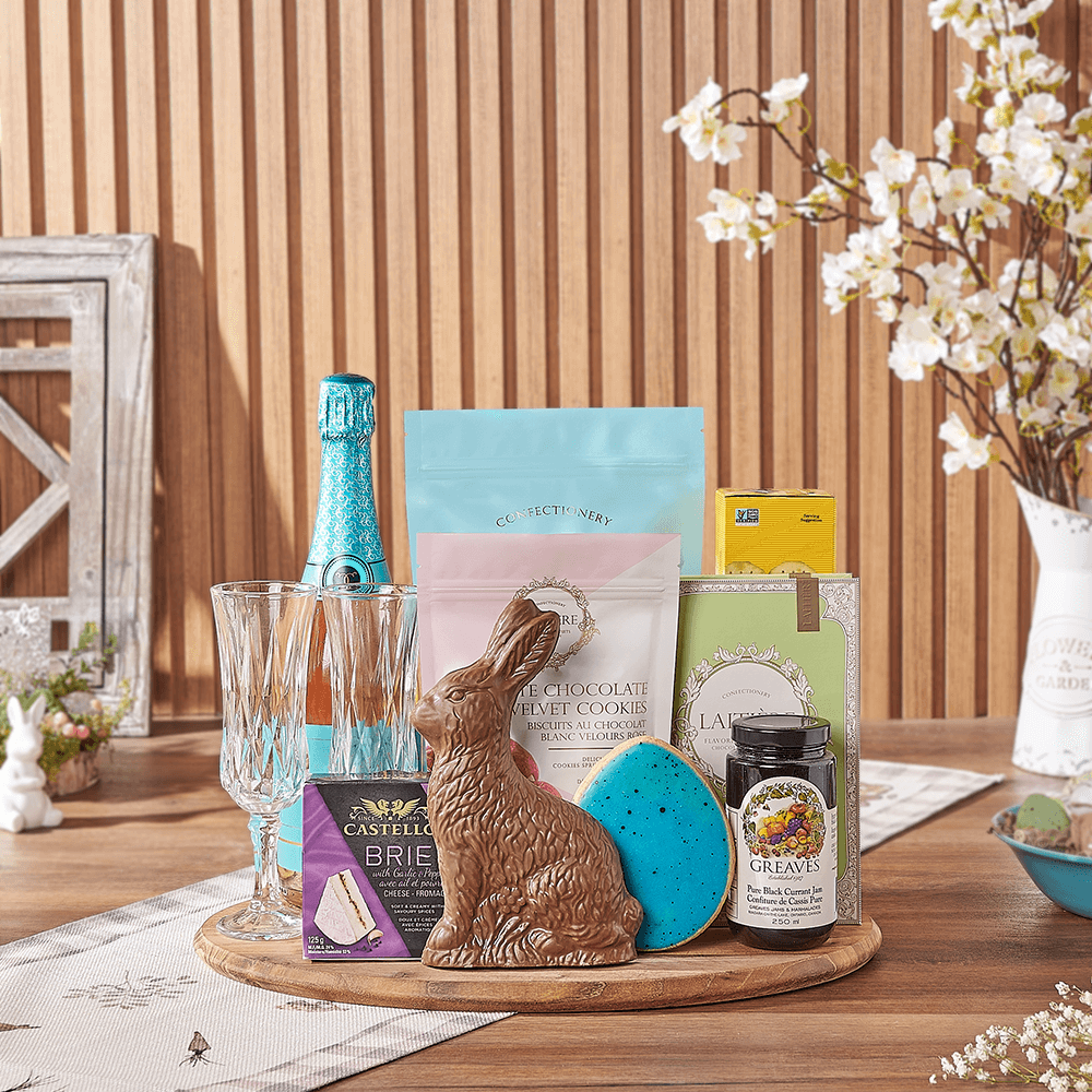 Easter Egg Hunt Champagne Gift Board, champagne gift, champagne, sparkling wine gift, sparkling wine, chocolate gift, chocolate, easter gift, easter, New York City delivery