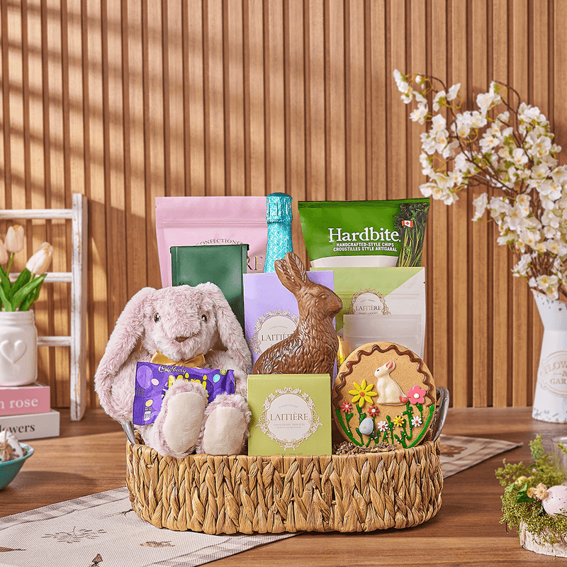 Easter Picnic Champagne Bunny Gift, easter gift, easter, sparkling wine gift, sparkling wine, champagne gift, champagne, chocolate gift, chocolate, New York City delivery