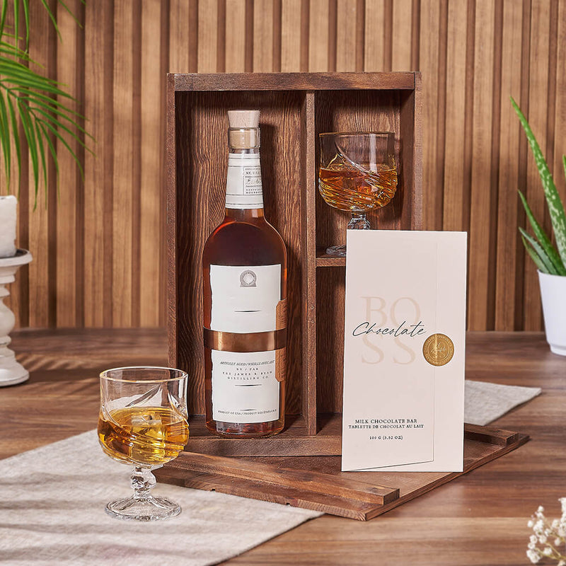 Cask & Glass Gift Collection, liquor gift, liquor, chocolate gift, chocolate, New York City delivery