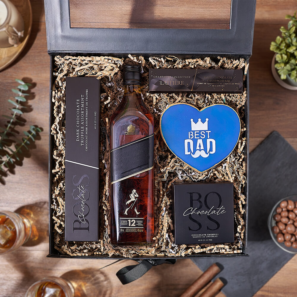 Father’s Day Decadent Chocolate &amp; Whiskey Gift Set, fathers day gift, fathers day, cookie gift, cookie, chocolate gift, chocolate, New York City delivery
