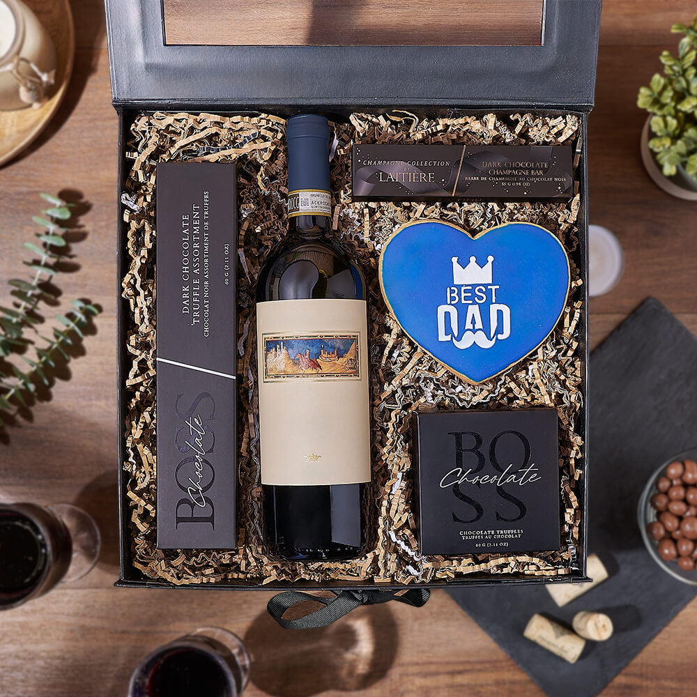 Father’s Day Finest Wine & Chocolate Treasures Gift, wine gift, wine, chocolate gift, chocolate, fathers day gift, fathers day, New York City delivery