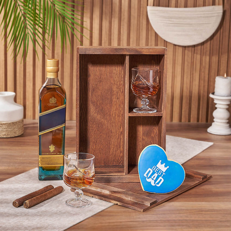 Father's Day High Spirits Gift Box, liquor gift, liquor, cookie gift, cookie, cigar gift, cigar, fathers day gift, fathers day, New York City delivery
