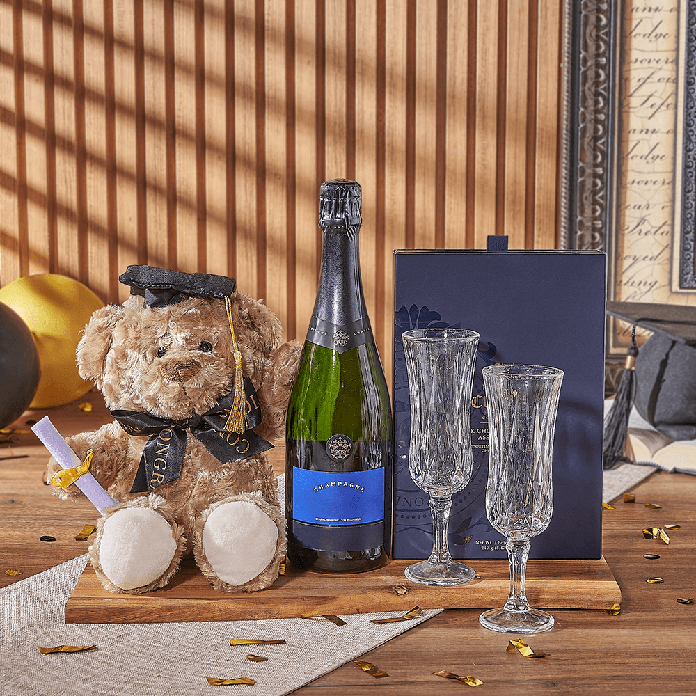 From Tassel to Toast Champagne Gift Set, graduation gift, graduation, champagne gift, champagne, sparkling wine gift, sparkling wine, New York City delivery