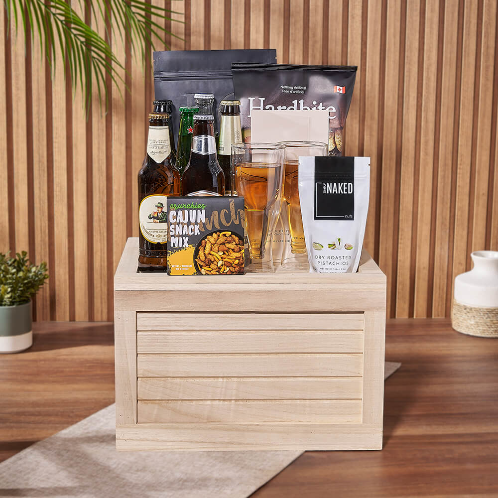 The Good Times Beer Gift Crate, beer gift, beer, snack gift, snack, New York City delivery