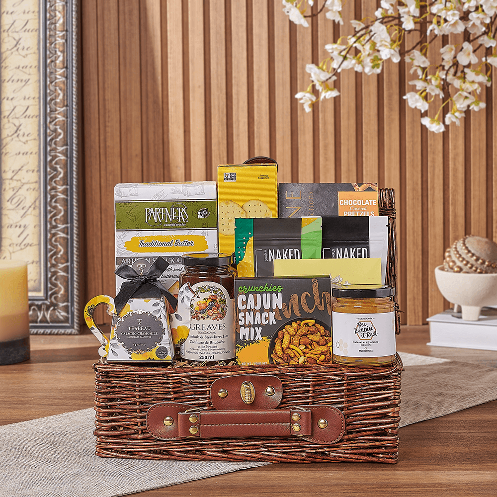 Halal Tea Time Gourmet Gift Basket, tea gift, tea, snack gift, snack, halal gift, halal