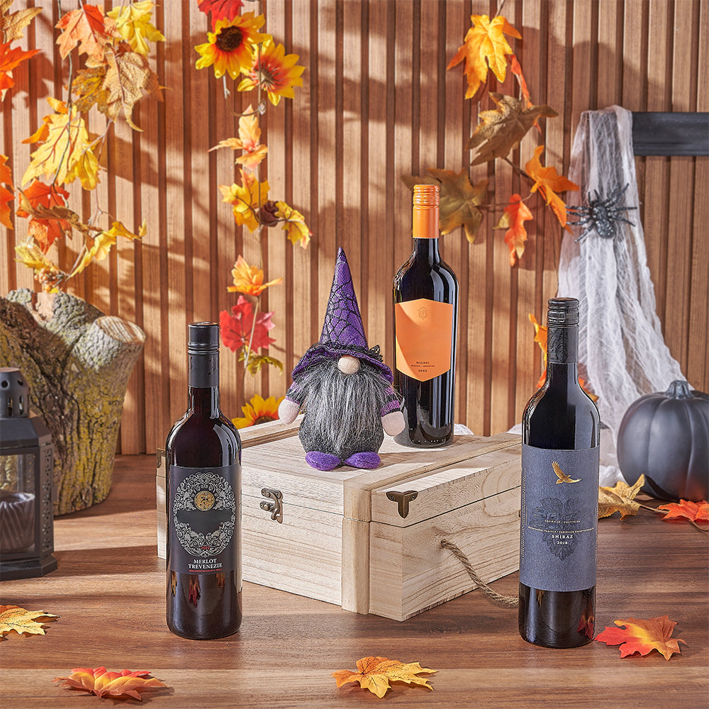 Halloween Wine Trio Gift, wine gift, wine, halloween gift, halloween, New York delivery